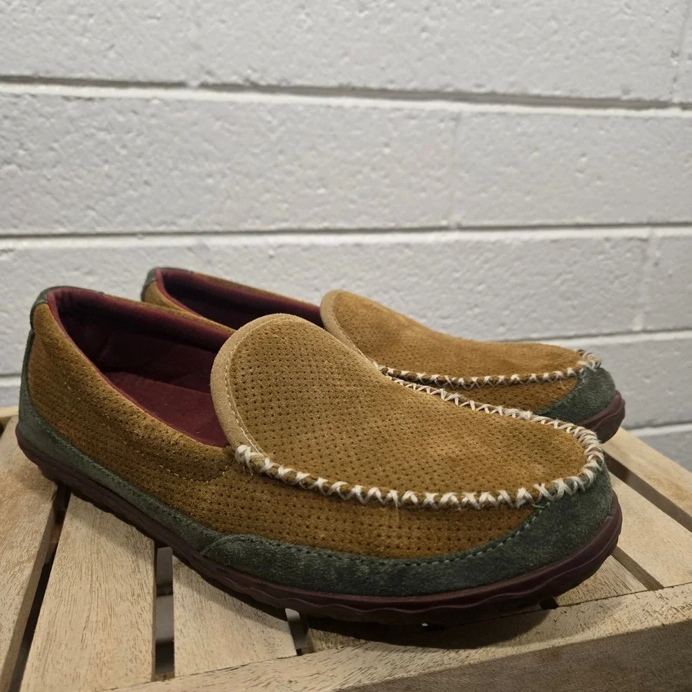 L.L. Bean Mens 8 Two Tone Suede Mountain Slippers Loafers‎ Cozy Cabin Gorpcore